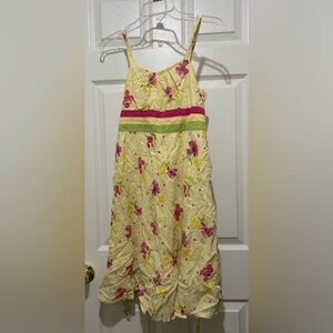 Floral Girl’s Sundress in Yellow and Pink